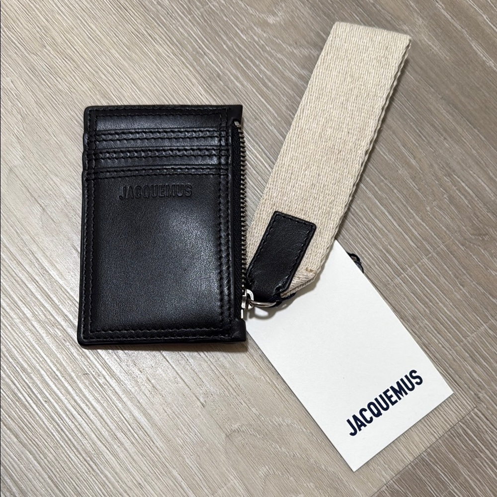 Jacquemus Black and Cream Key Card Holder